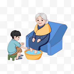 我和奶奶买菜图片_重阳重阳节孝敬老人给奶奶洗脚