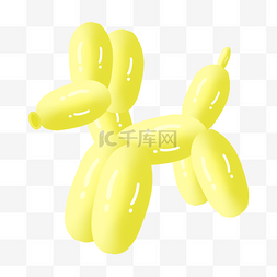 小狗玩具卡通气球展览黄色