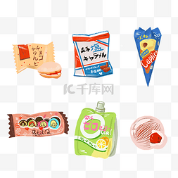 日韩风ui图片_日韩零食甜食组合甜点套图