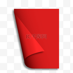 红色点状多角图片_翻页纸张折角红纸标签折角红色促