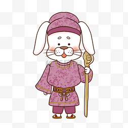 七福神寿老人卡通风格兔子造型