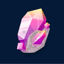 粉红色宝石图片_粉红色的岩石宝石，深蓝色上孤立