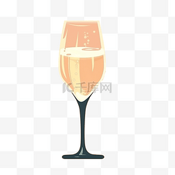 香槟杯卡通图片_一杯香槟平面素材