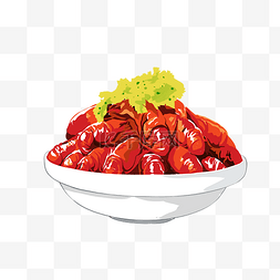 香辣美食PNG图片_餐饮美食一盘小龙虾