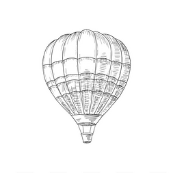 飞艇矢量图片_带有吊篮隔离复古运输的气球矢量