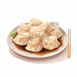 美味饺子的素材图片_一盘美味好吃的饺子