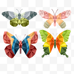 色块拼图片_三角单元造型拼装蝴蝶