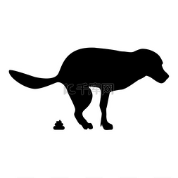 狗狗粪便图标黑色矢量插图平面风