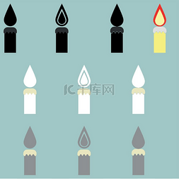 图标it图片_Candle different color it is icon.. 蜡烛不