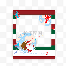 彩色雪花标签图片_圣诞节宝丽来可爱相框