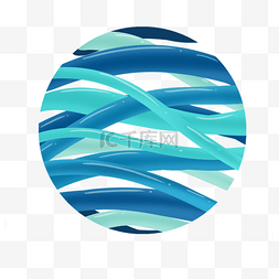 蓝色湖水图片_卡通湖波纹徽标
