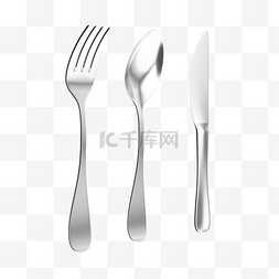 搪瓷勺子图片_3D立体餐具刀叉勺子