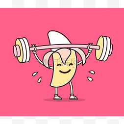 饮食锻炼图片_卡通香蕉涂鸦风格.