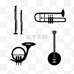 单色线稿音乐器材管笛