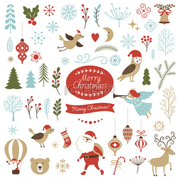 Big Set of Christmas graphic elements