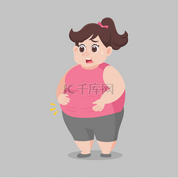 生活的图片_胖女人担心自己的身体过于肥胖、