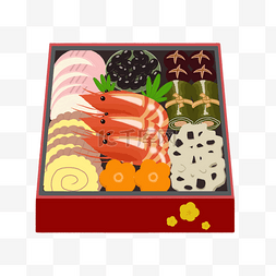 料理盒图片_日本新年御节料理海鲜盒