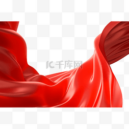 新年春节红色绸子绸缎飘扬丝带绸