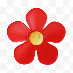 红色花朵立体图片_3DC4D立体红色花朵
