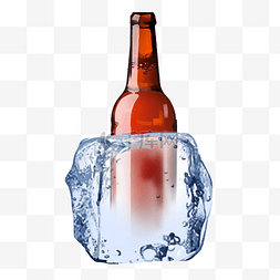 红色啤酒瓶图片_冰镇酒水红色酒瓶