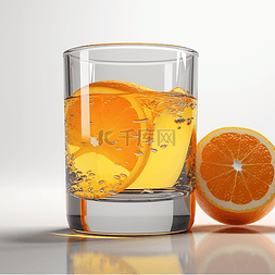 鲜榨橙子汁图片_一杯鲜榨的橙子汁