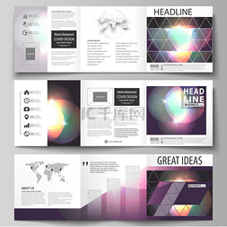 企业封面图片_三折方形小册子的业务模板集。