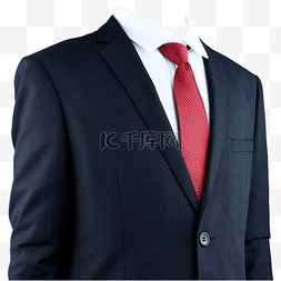 黑色礼服套装图片_半身黑西装摄影图白衬衫红领带