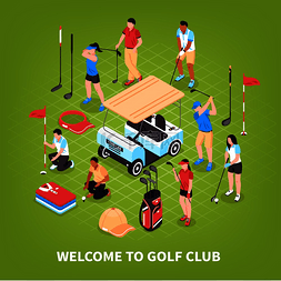 球矢量图图片_高尔夫俱乐部概念与游戏和竞争符