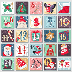 日历模板日历图片_圣诞节来临日历。