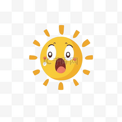 惊讶图片_卡通手绘太阳表情