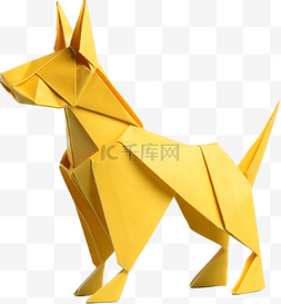 日本折纸风格动物狗