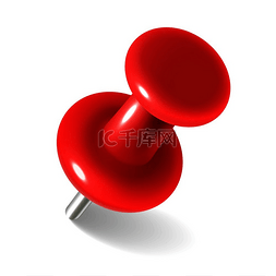 红色的圆形图标图片_红色图钉圆形金属图钉用于附加备