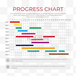 时间矢量图标图片_项目甘特图简单商务彩色图表