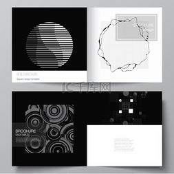 科技芯片纹理图片_方形双折小册子、传单、封面设计