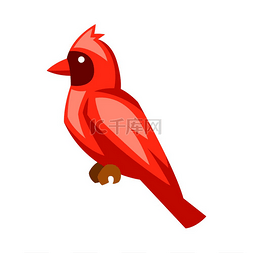 鸟红色红衣主教的圣诞快乐插图。
