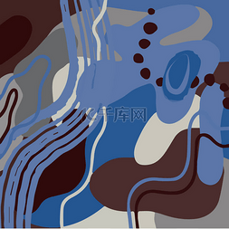 蓝色斑点图片_抽象的现代背景，有机抽象的形状