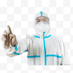 防疫疫情医生穿着防护服消毒