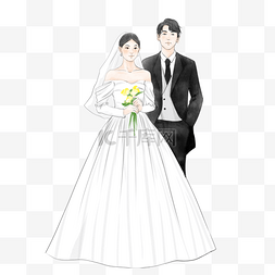 淡雅花朵背景图图片_新婚夫妇人物水彩风格