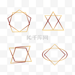 简约金线渐变金色几何线条边框