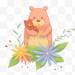 熊妈妈图片_母亲节可爱卡通动物熊妈妈