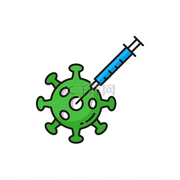 注射治疗图片_Corona 病毒细菌与射击、注射分离