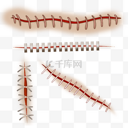 伤痕png图片_手术伤口缝合卡通红色医疗