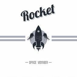 旅行的的图标图片_航天飞机火箭主题矢量艺术插画。