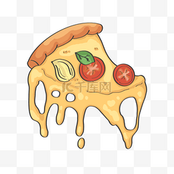 芝士拉丝披萨图片_拉丝美味披萨插画