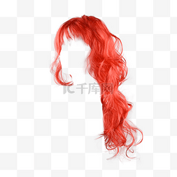 颈部护理图片_红色护理女士假发头发