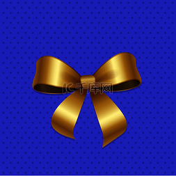 礼物或礼物优雅的蝴蝶结形状金色