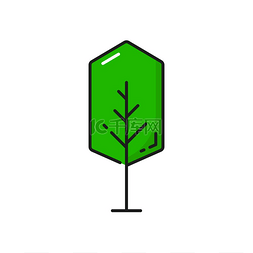 绿色植物图标图片_森林绿色植物和自然的树图标，有