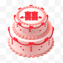 婚礼蛋糕元素图片_3D立体浪漫婚礼蛋糕