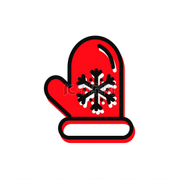 关联图片_手套图标，圣诞节传统，温暖的红
