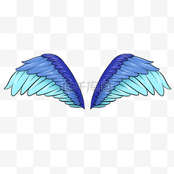 翅膀多彩民族风格光效鸟羽毛蓝色